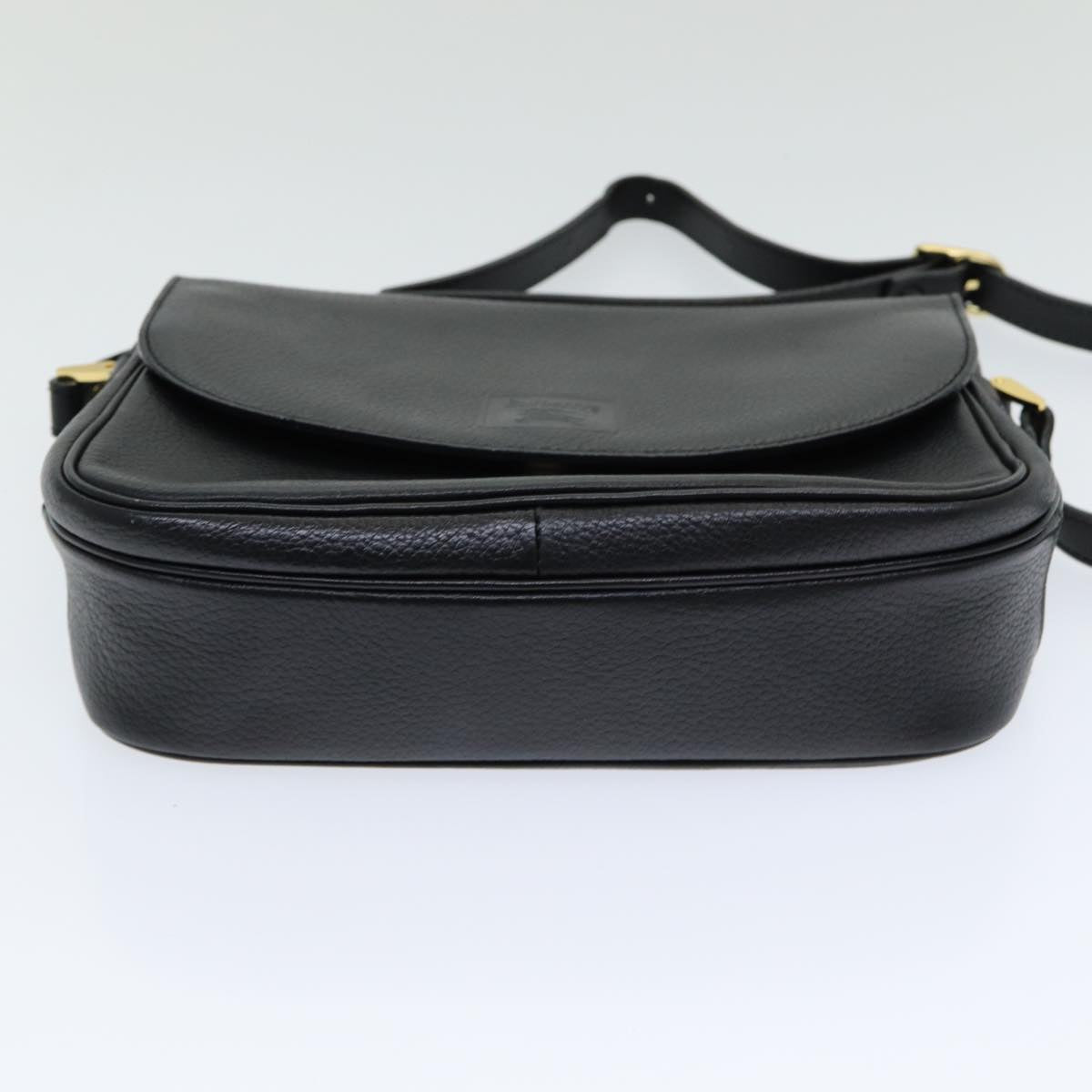 Burberrys Shoulder Bag Leather Black Auth ep5024