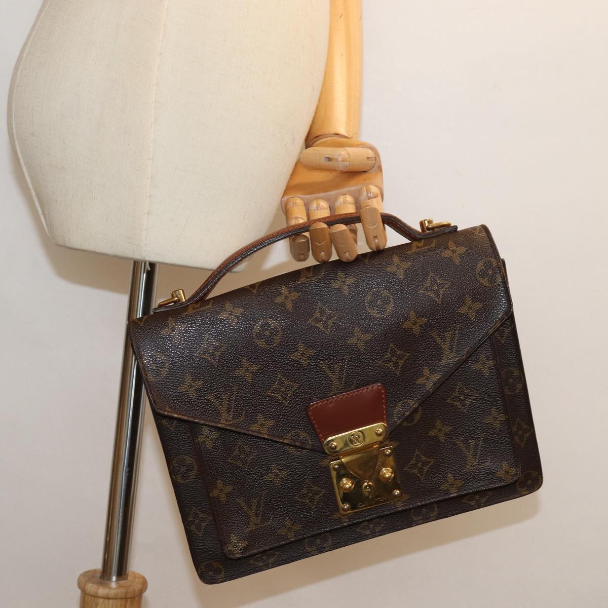 LOUIS VUITTON Monogram Monceau 26 Shoulder Bag M51187 LV Auth ep5047