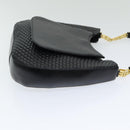 BALLY Shoulder Bag Leather Black Auth ep5054-3