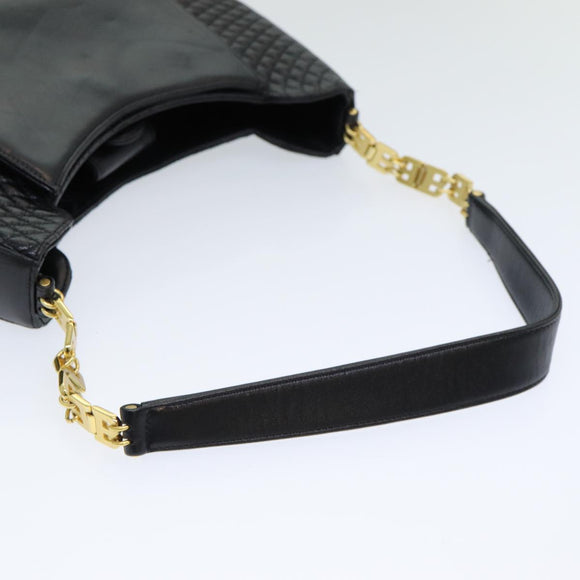 BALLY Shoulder Bag Leather Black Auth ep5054