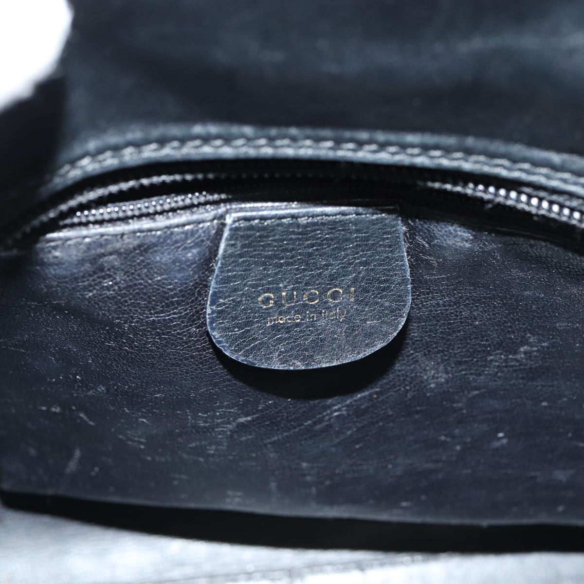 GUCCI Bamboo Hand Bag Leather Black 002 2058 0508 0 Auth ep5055