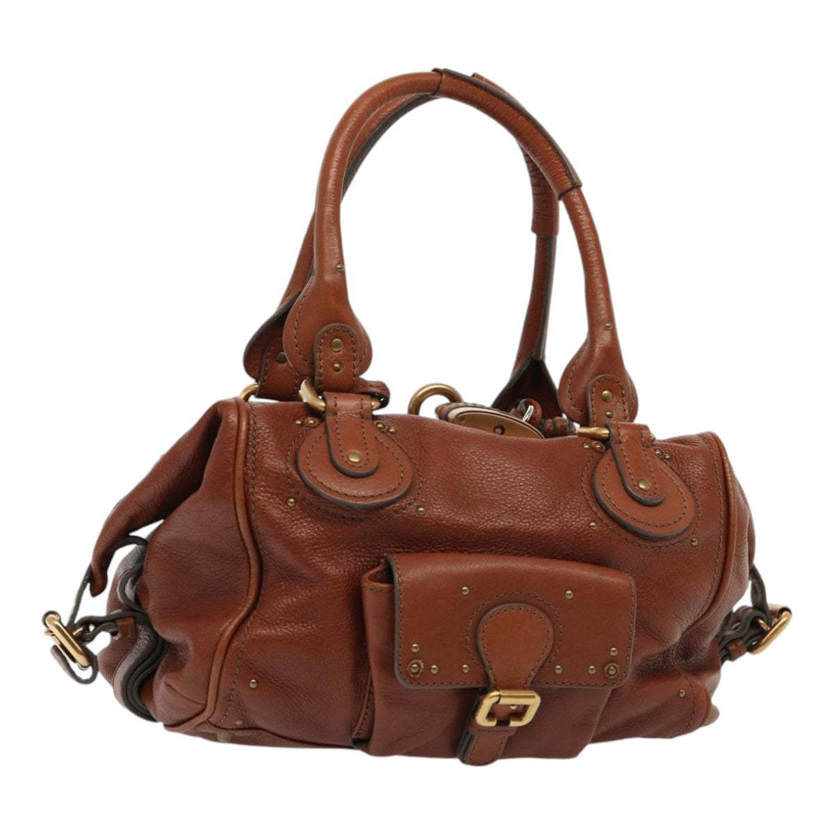 Chloe Paddington Hand Bag Leather Brown Auth ep5059