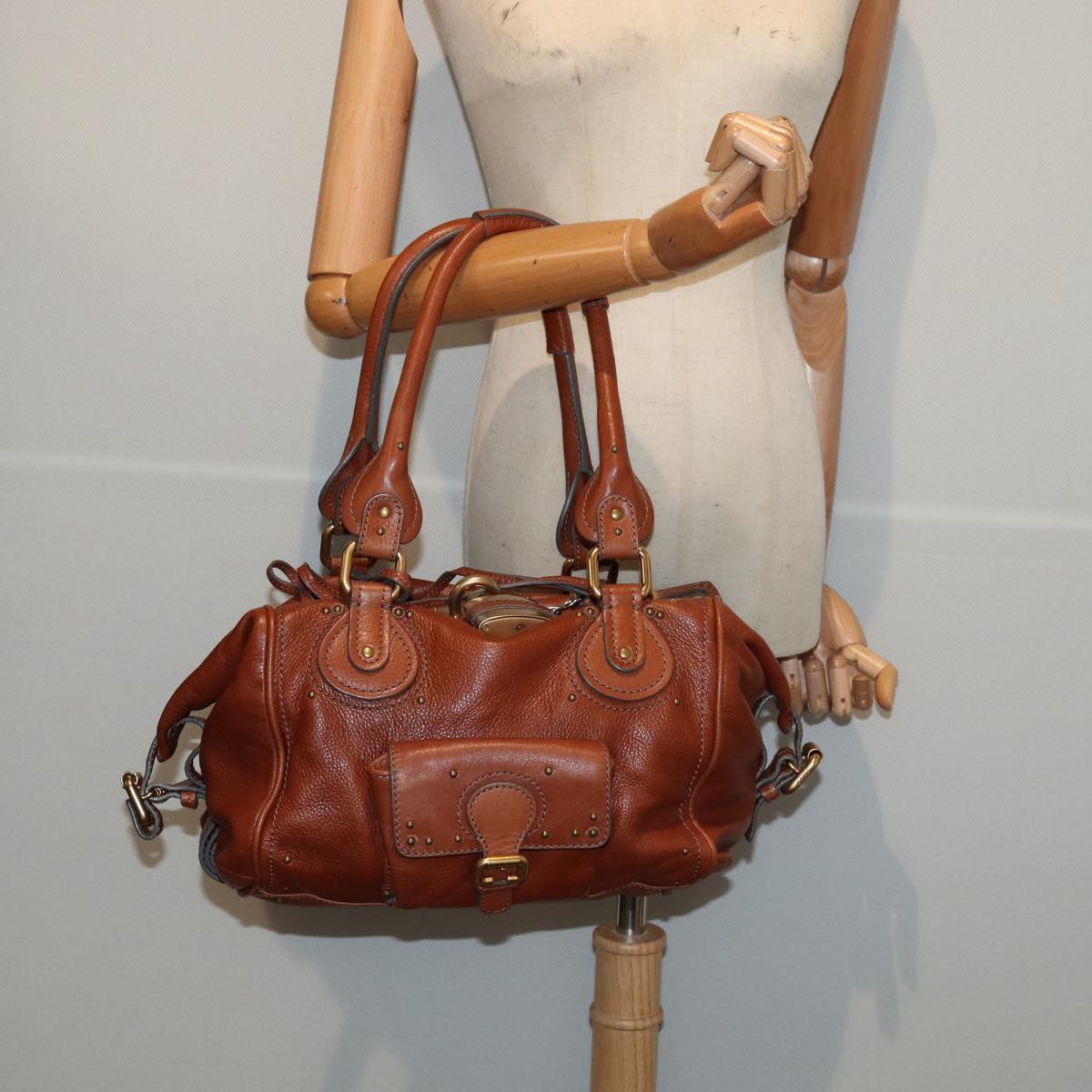 Chloe Paddington Hand Bag Leather Brown Auth ep5059