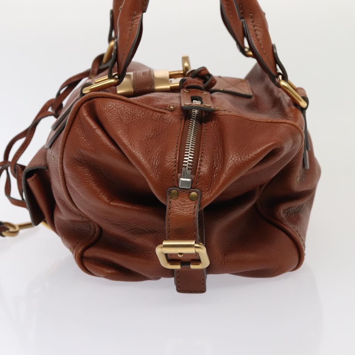 Chloe Paddington Hand Bag Leather Brown Auth ep5059