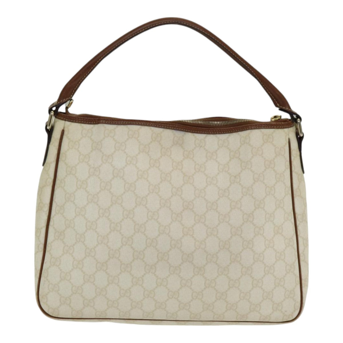 GUCCI GG Supreme Shoulder Bag PVC Leather White Auth ep5061