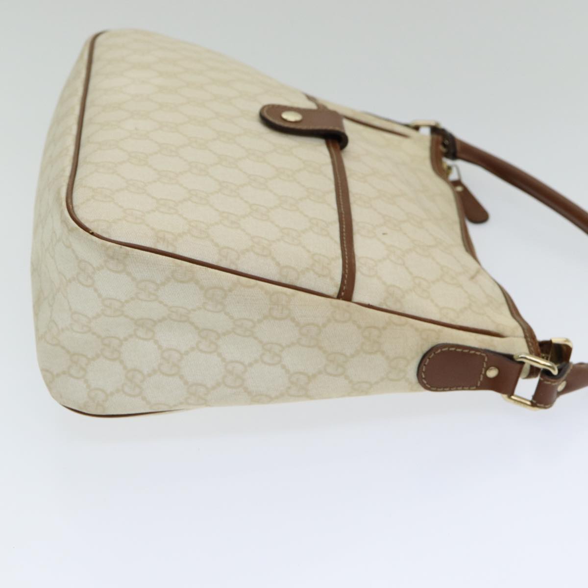 GUCCI GG Supreme Shoulder Bag PVC Leather White Auth ep5061