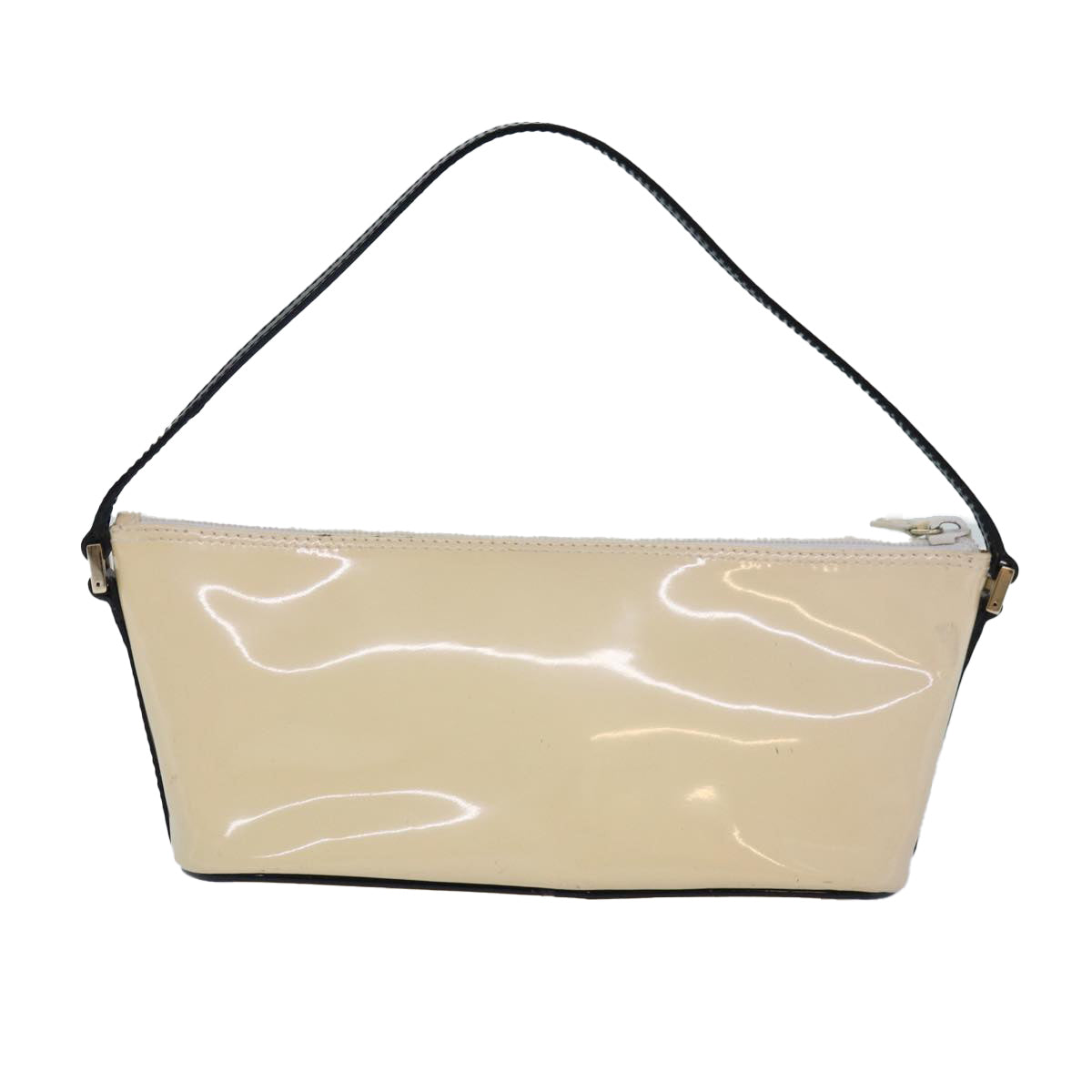 GUCCI Accessory Pouch Patent leather Vanilla Gold 039 1103 2123 Auth ep5087