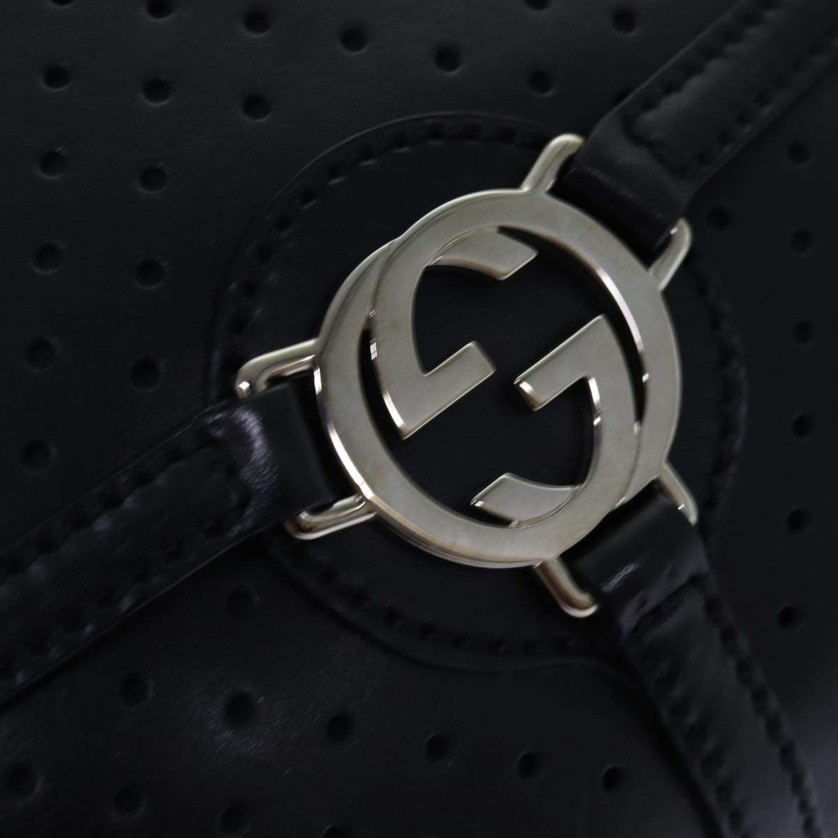 GUCCI Hand Bag Leather Black 114882 Auth ep5100