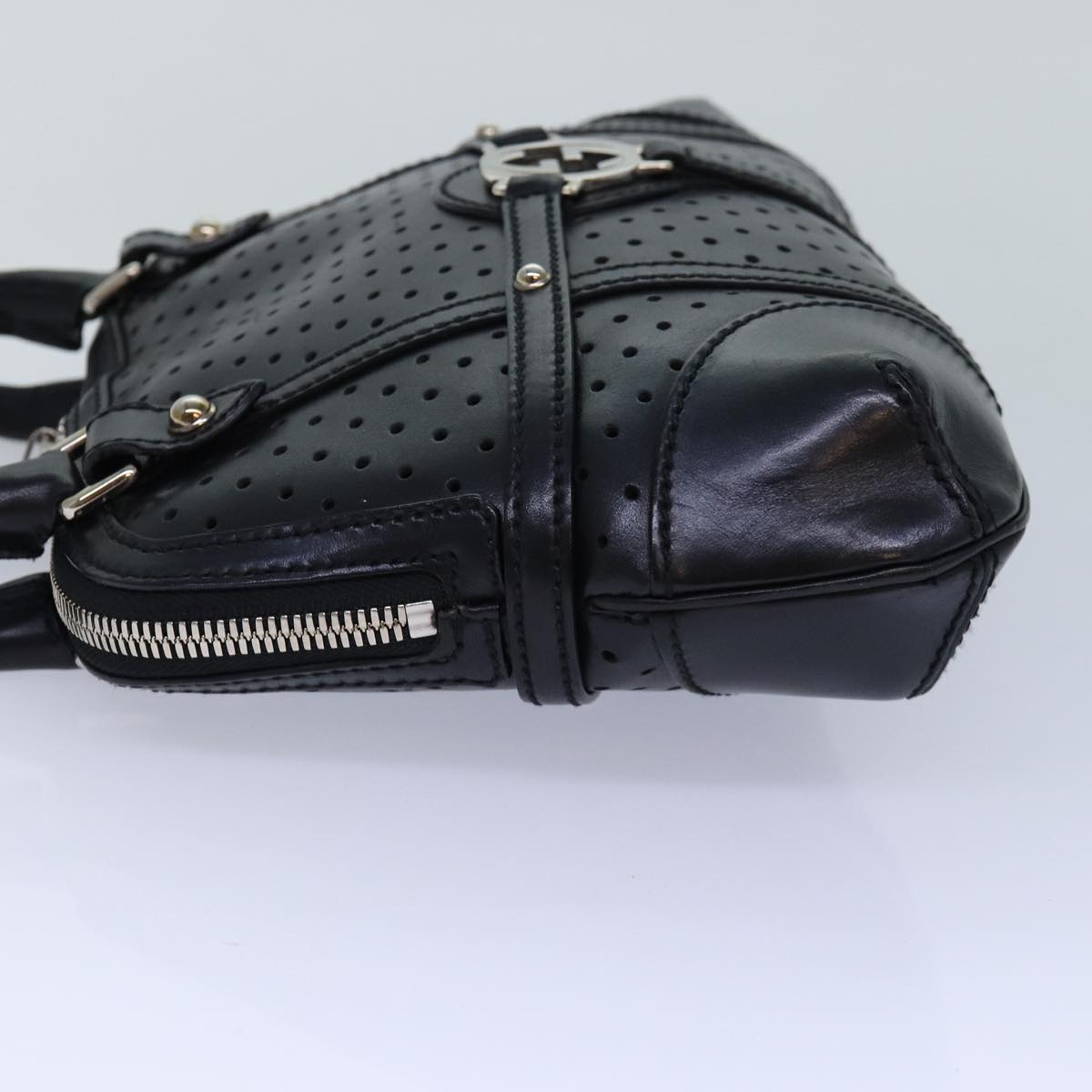 GUCCI Hand Bag Leather Black 114882 Auth ep5100