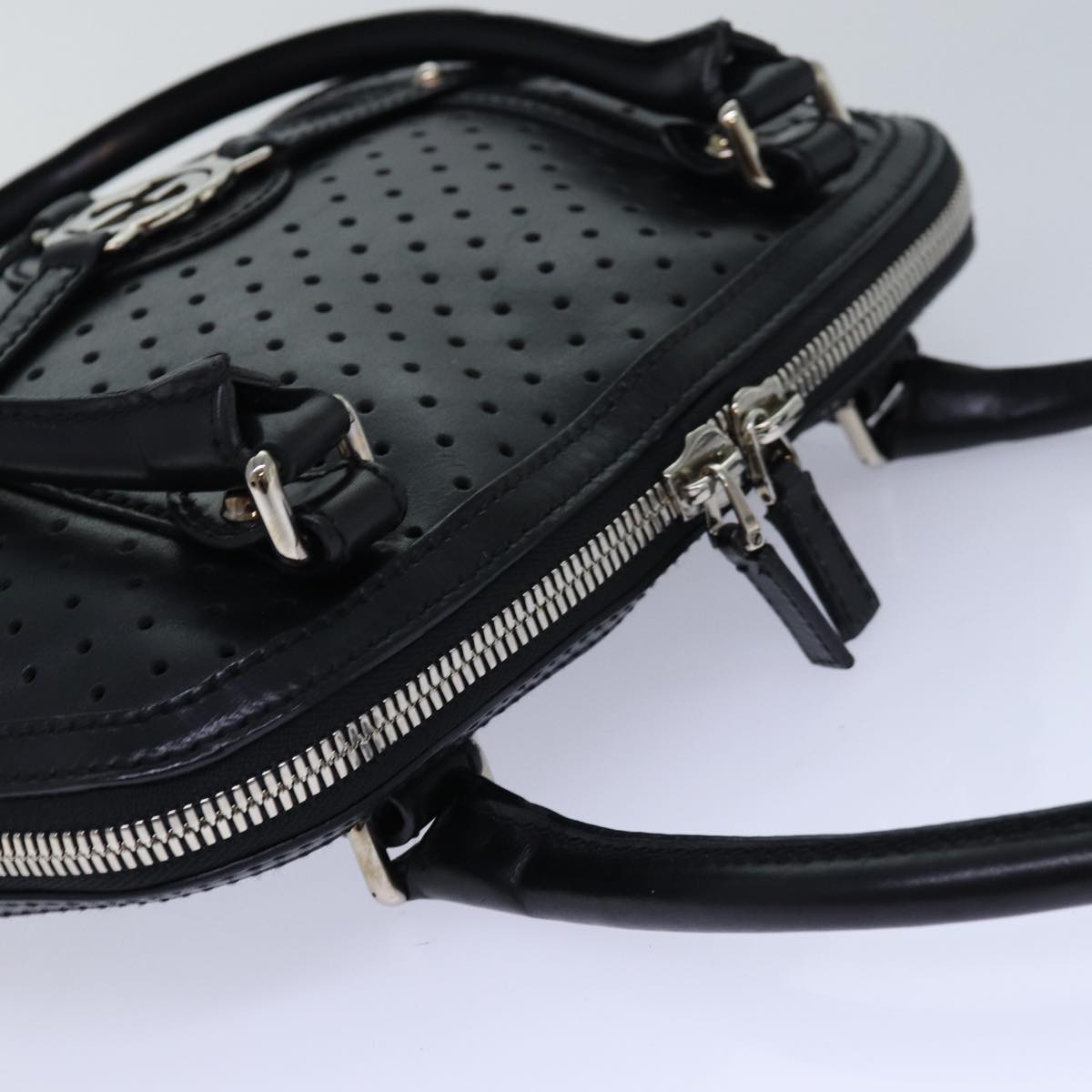 GUCCI Hand Bag Leather Black 114882 Auth ep5100