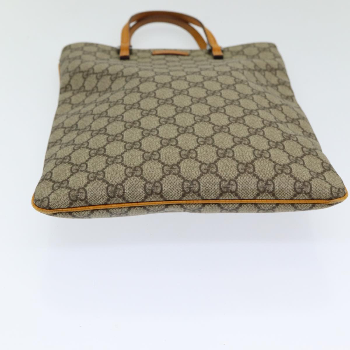 GUCCI GG Canvas Hand Bag Coated Canvas Beige Orange Auth ep5108