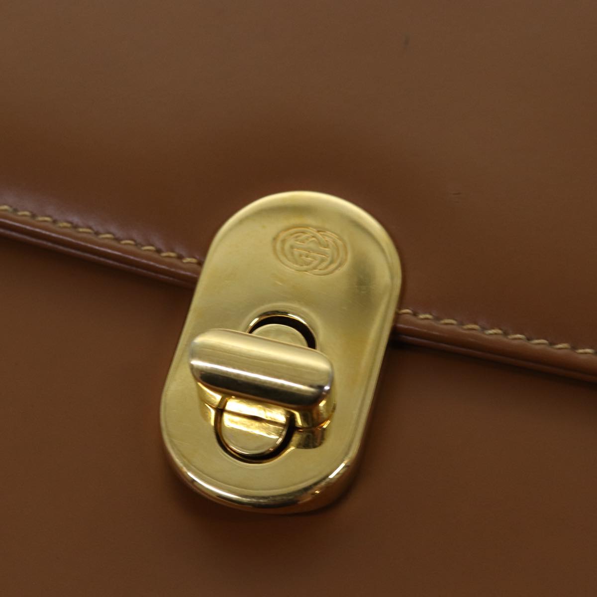 GUCCI Shoulder Bag Leather Brown Gold 004 109 0316 Auth ep5153