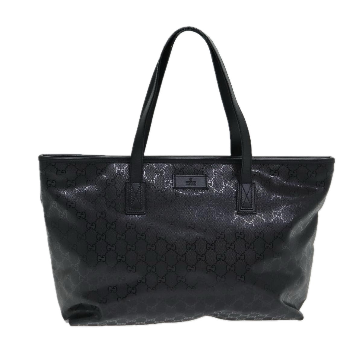 GUCCI GG implementation Tote Bag PVC Black Auth ep5161