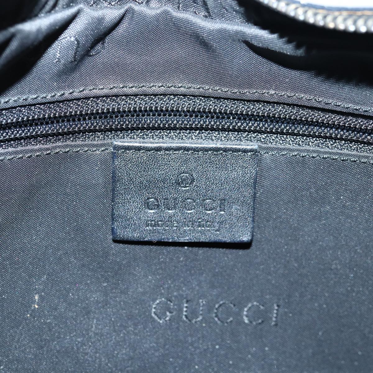 GUCCI Shoulder Bag Leather Black Silver 001 3812 Auth ep5165