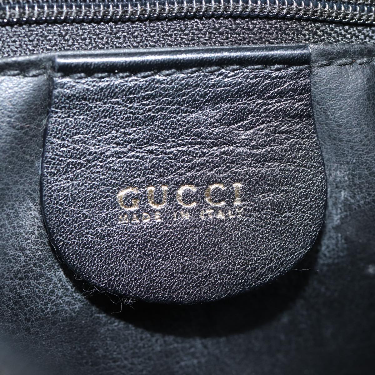 GUCCI Bamboo Hand Bag Leather 2way Black Auth ep5183