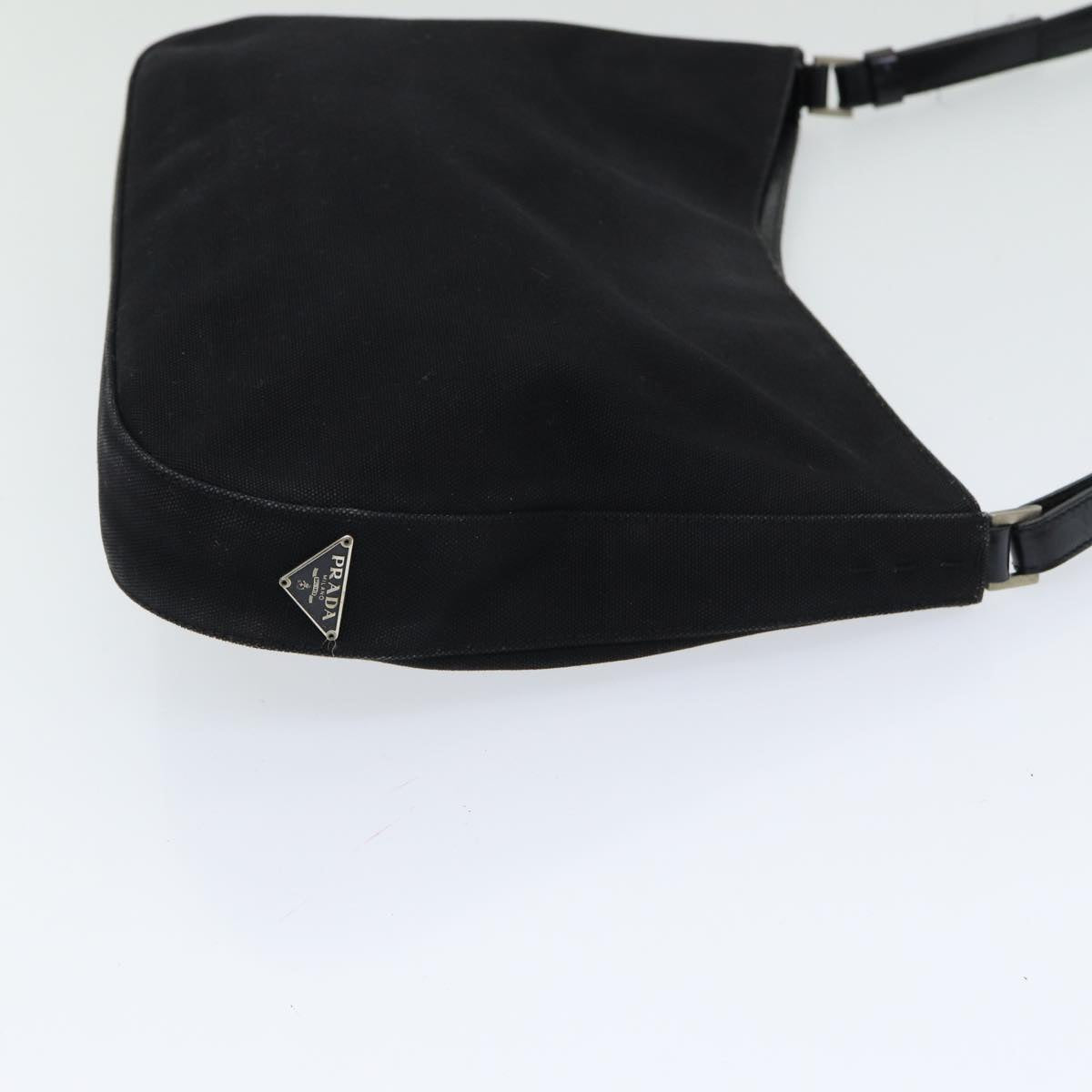 PRADA Shoulder Bag Nylon Black Silver Auth ep5200