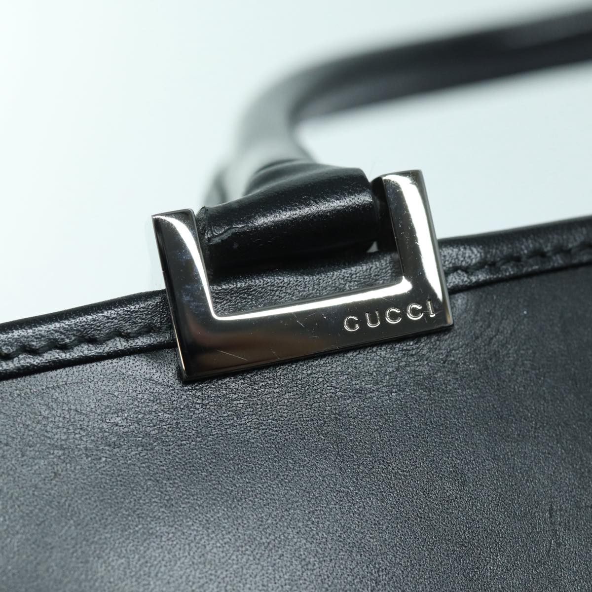 GUCCI Jackie Tote Bag Leather Black Silver 002 1064 3444 Auth ep5206