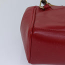 GUCCI Bamboo Hand Bag Leather 2way Red Gold 007 1793 0238 Auth ep5221-14