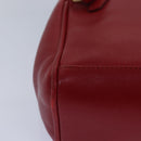 GUCCI Bamboo Hand Bag Leather 2way Red Gold 007 1793 0238 Auth ep5221-16