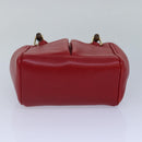 GUCCI Bamboo Hand Bag Leather 2way Red Gold 007 1793 0238 Auth ep5221-5