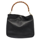 GUCCI Bamboo Hand Bag Leather 2way Brown Gold 001 1998 1638 Auth ep5228-13