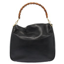 GUCCI Bamboo Hand Bag Leather 2way Brown Gold 001 1998 1638 Auth ep5228-2