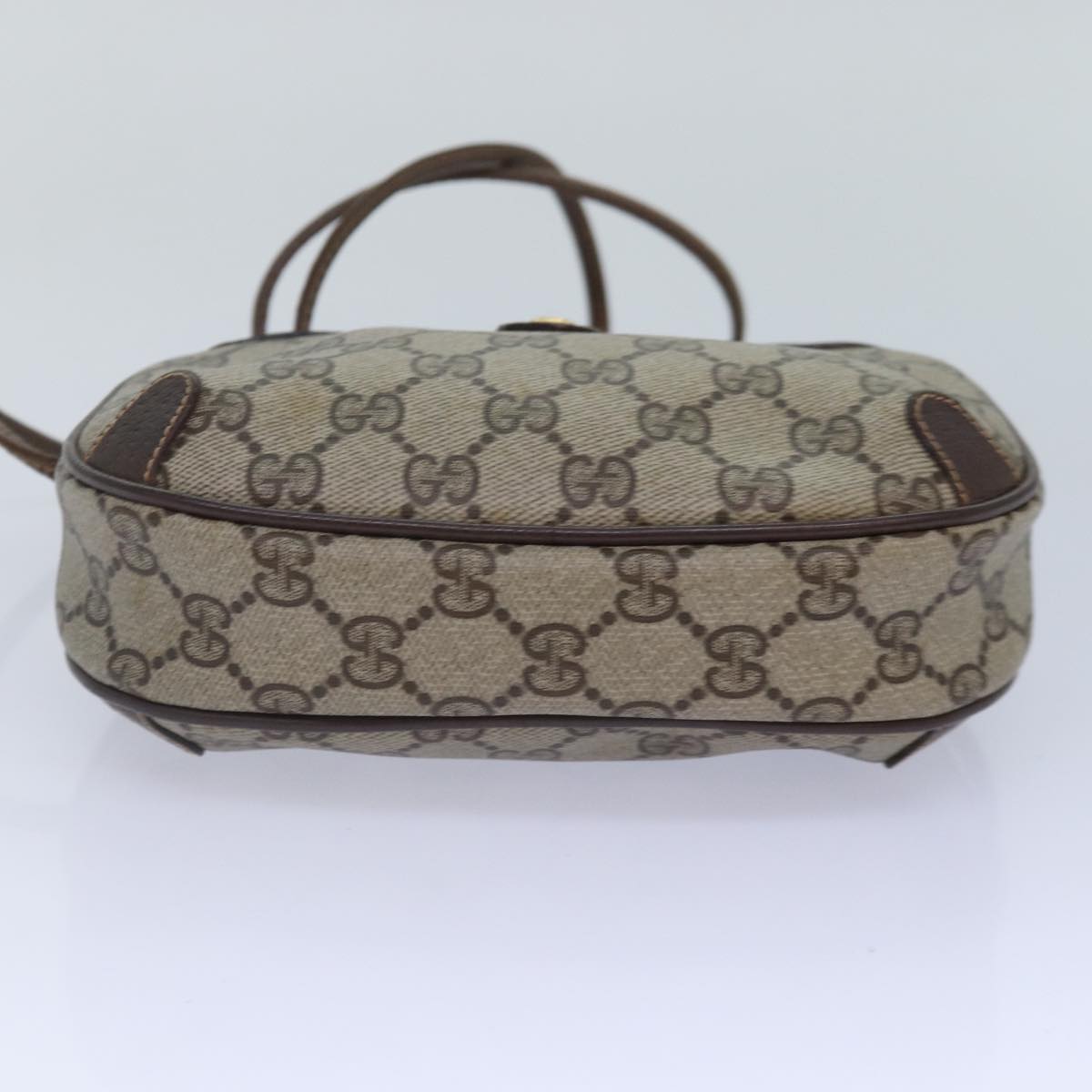 GUCCI GG Supreme Web Sherry Line Shoulder Bag PVC Beige 156 02 066 Auth ep5229