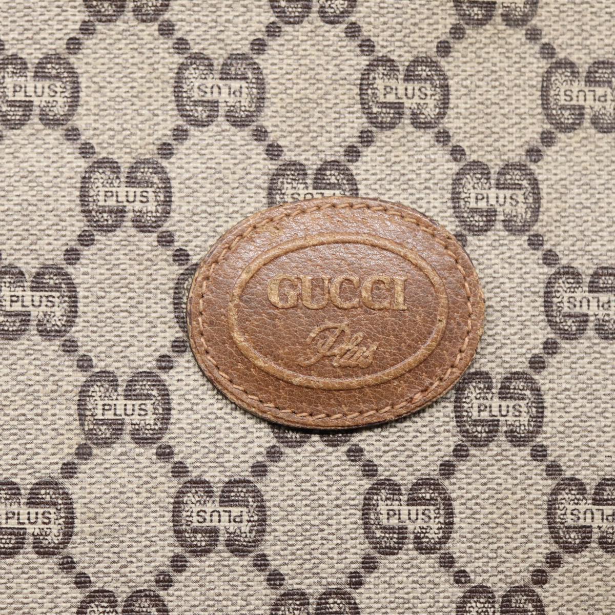 GUCCI GG Plus Supreme Clutch Bag PVC Beige Auth ep5235