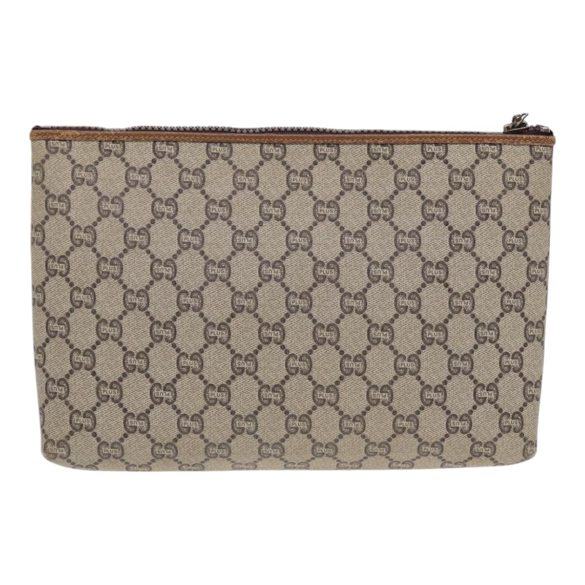 GUCCI GG Plus Supreme Clutch Bag PVC Beige Auth ep5235 - 0