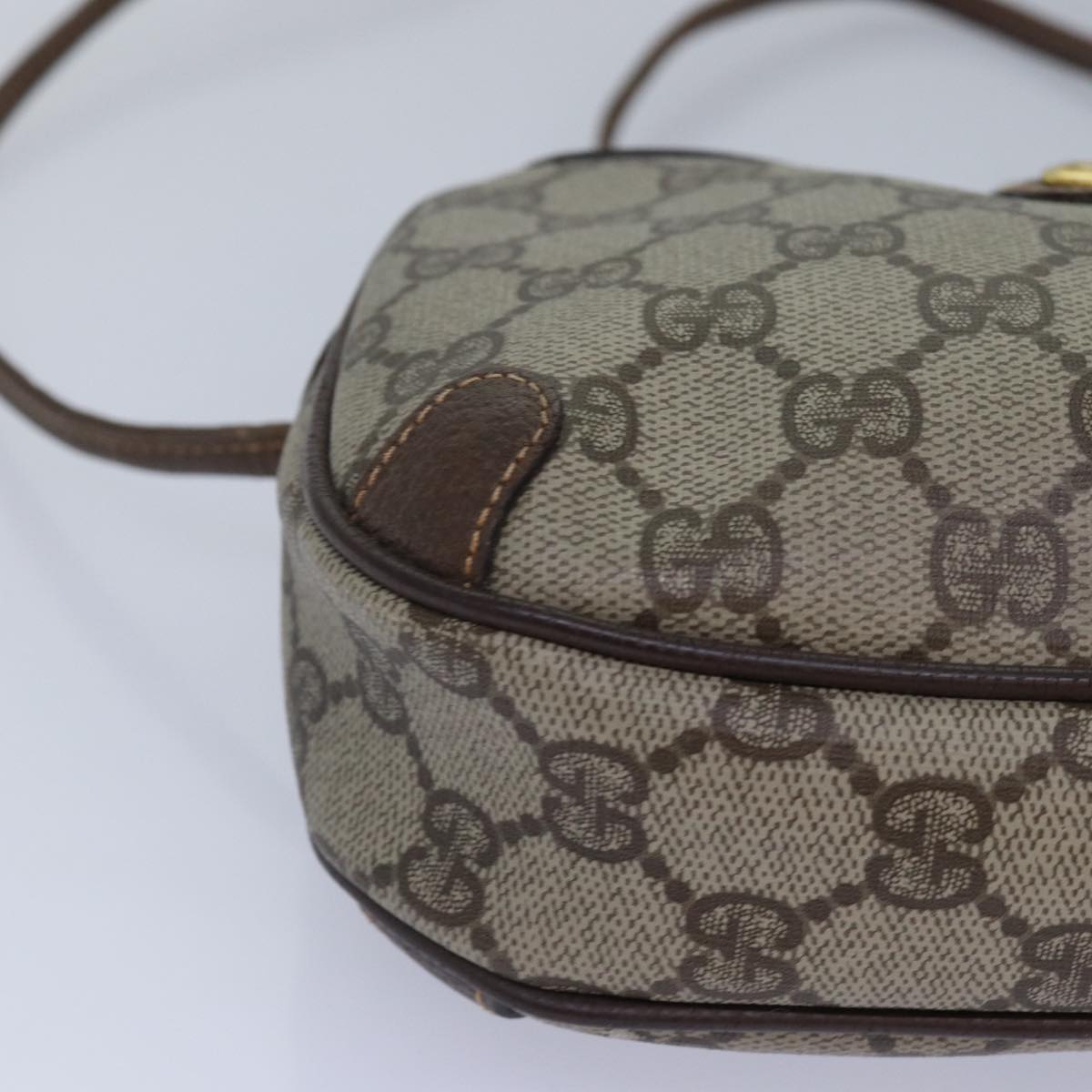 GUCCI GG Supreme Web Sherry Line Shoulder Bag Beige 001 904 2066 Auth ep5238