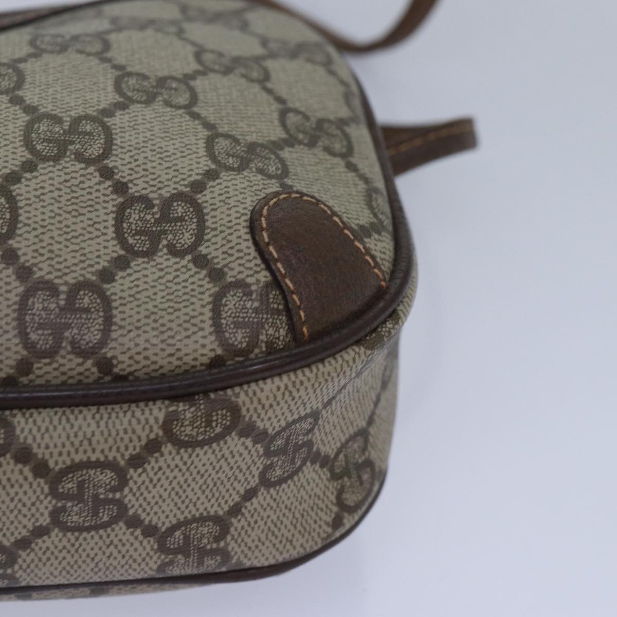 GUCCI GG Supreme Web Sherry Line Shoulder Bag Beige 001 904 2066 Auth ep5238