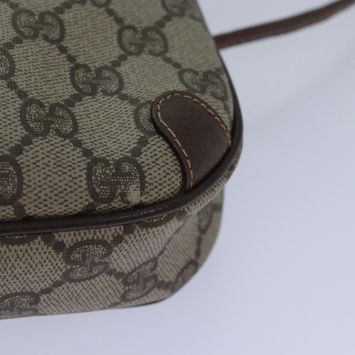 GUCCI GG Supreme Web Sherry Line Shoulder Bag Beige 001 904 2066 Auth ep5238