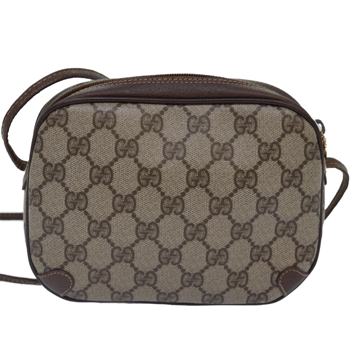 GUCCI GG Supreme Web Sherry Line Shoulder Bag Beige 001 904 2066 Auth ep5238