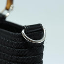 GUCCI Bamboo Hand Bag Canvas 2way Black Gold 000 1998 0540 Auth ep5246-14