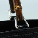 GUCCI Bamboo Hand Bag Canvas 2way Black Gold 000 1998 0540 Auth ep5246-15