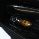 GUCCI Bamboo Hand Bag Canvas 2way Black Gold 000 1998 0540 Auth ep5246-16