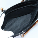 GUCCI Bamboo Hand Bag Canvas 2way Black Gold 000 1998 0540 Auth ep5246-11