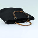GUCCI Bamboo Hand Bag Canvas 2way Black Gold 000 1998 0540 Auth ep5246-6