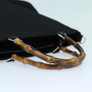 GUCCI Bamboo Hand Bag Canvas 2way Black Gold 000 1998 0540 Auth ep5246-7