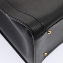 GUCCI Bamboo Hand Bag Leather Black Gold 002 1186 0259 Auth ep5273-13