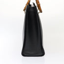 GUCCI Bamboo Hand Bag Leather Black Gold 002 1186 0259 Auth ep5273-5