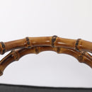 GUCCI Bamboo Hand Bag Leather Black Gold 002 1186 0259 Auth ep5273-8