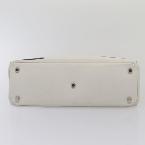 Christian Dior Hand Bag Leather 2way Silver White Auth ep5275SAV