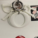 Christian Dior Hand Bag Leather 2way Silver White Auth ep5275SAV-17