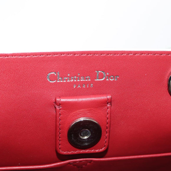 Christian Dior Hand Bag Leather 2way Silver White Auth ep5275SAV