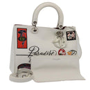 Christian Dior Hand Bag Leather 2way Silver White Auth ep5275SAV-1