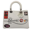 Christian Dior Hand Bag Leather 2way Silver White Auth ep5275SAV-13