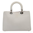 Christian Dior Hand Bag Leather 2way Silver White Auth ep5275SAV-2