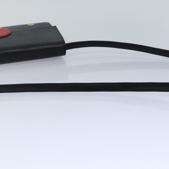 LOUIS VUITTON Epi Hublot Shoulder Bag Black Red M52557 LV Auth ep5278