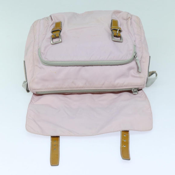 PRADA Shoulder Bag Nylon Pink Silver Auth ep5304